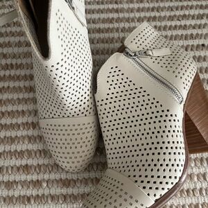 Rag & Bone Perforated Cream Ankle Booties